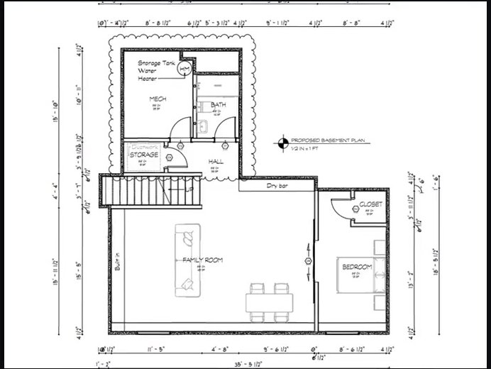 A basement drawing set