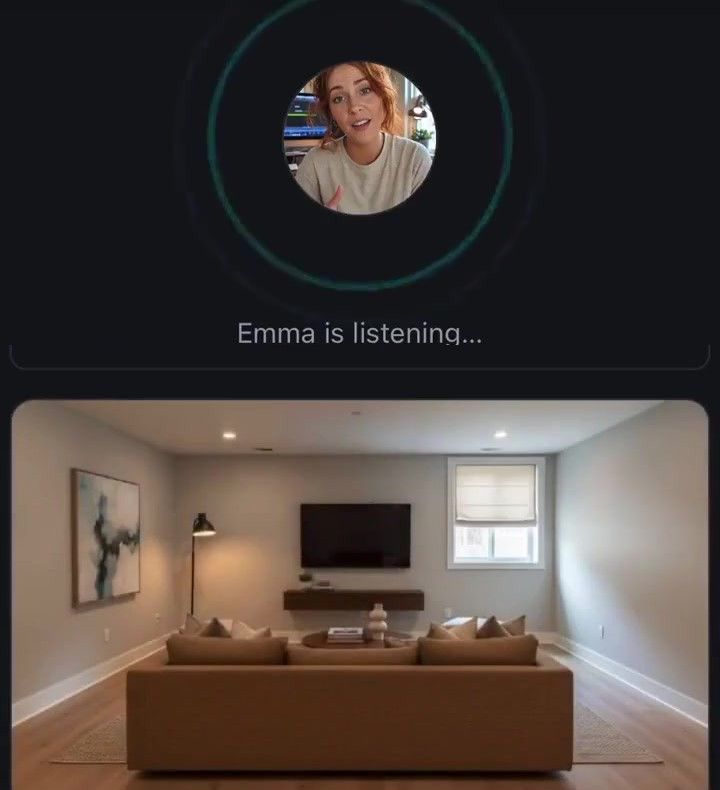 Emma listening during a design session